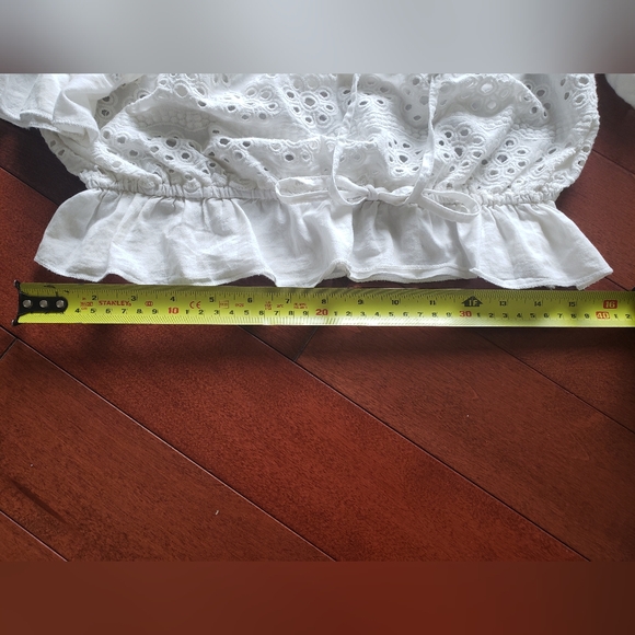 Japna White Cropped Off-Shoulder Shirt| Size S/P - Picture 8 of 8